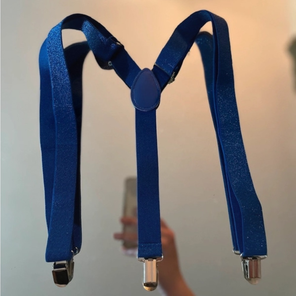 Amazon Blue Sparkly Adjustable Suspenders - Picture 1 of 1